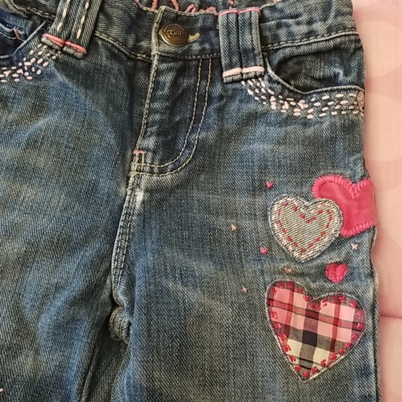 GAP Bottoms Gap Baby Girl Distressed Heart Patch Bootleg Jeans
